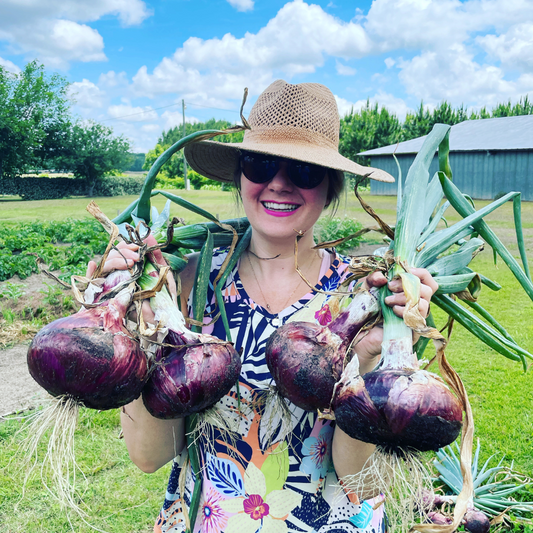 Brooklyn holding Chianti red onions