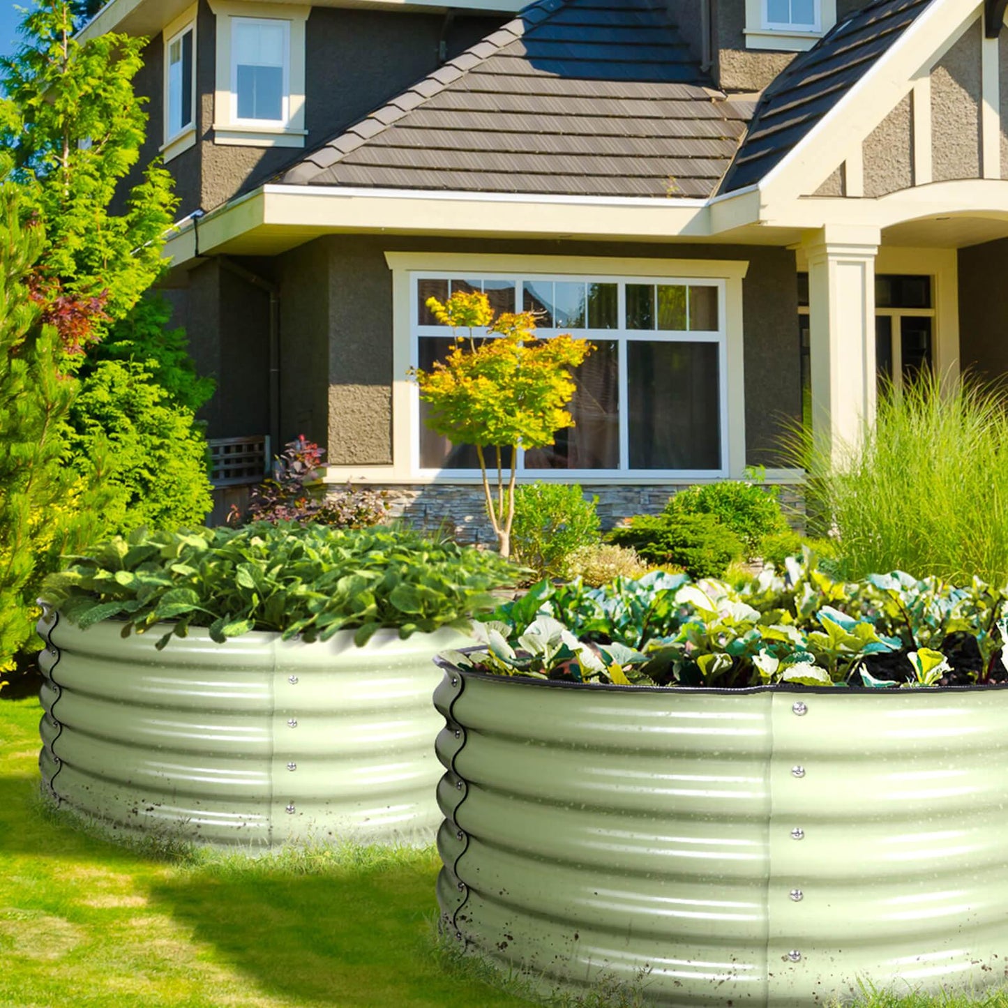 Olle Gardens 17" Tall x 42" Round Raised Garden Beds