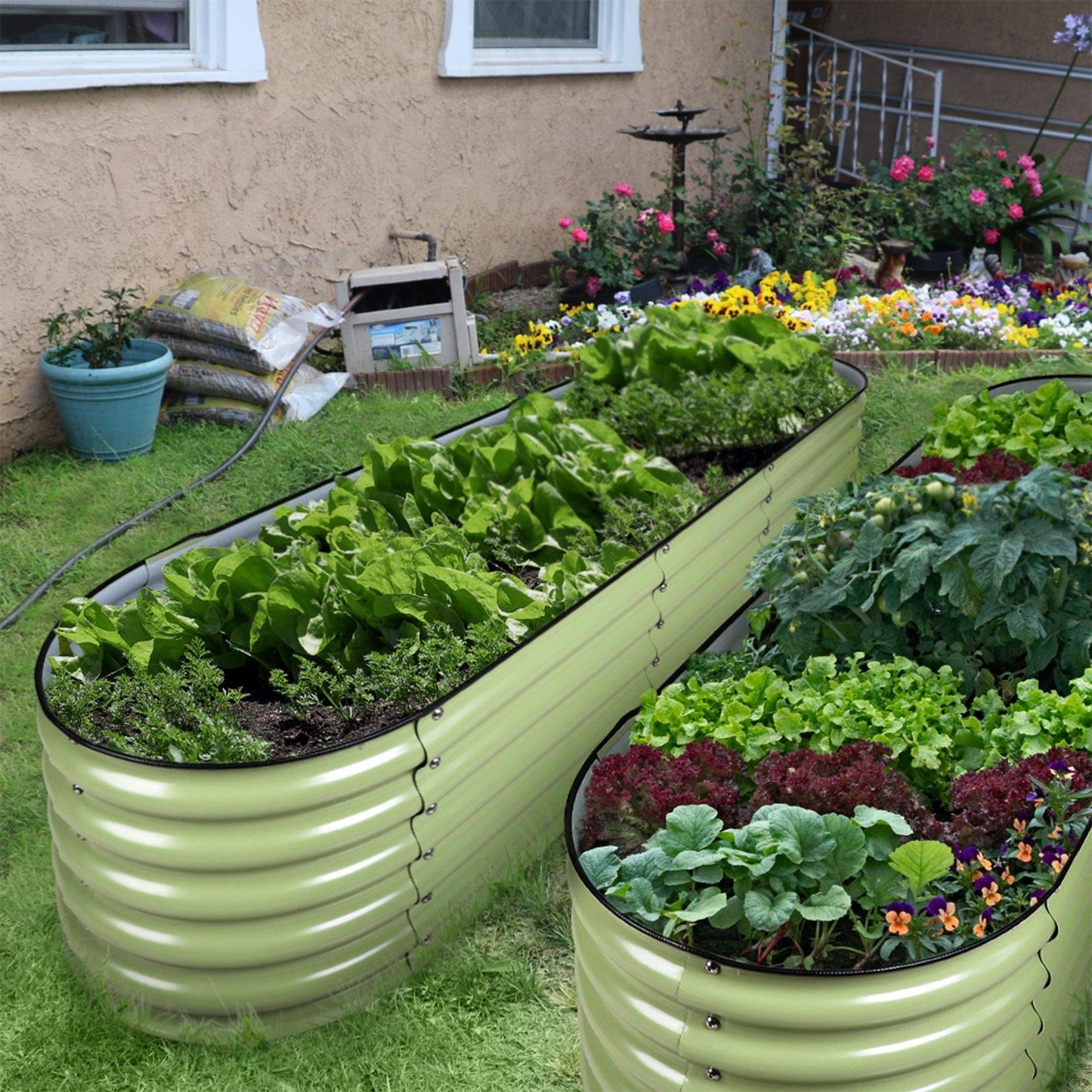 Olle Gardens 17" Tall, 12-in-1 Raised Garden Beds