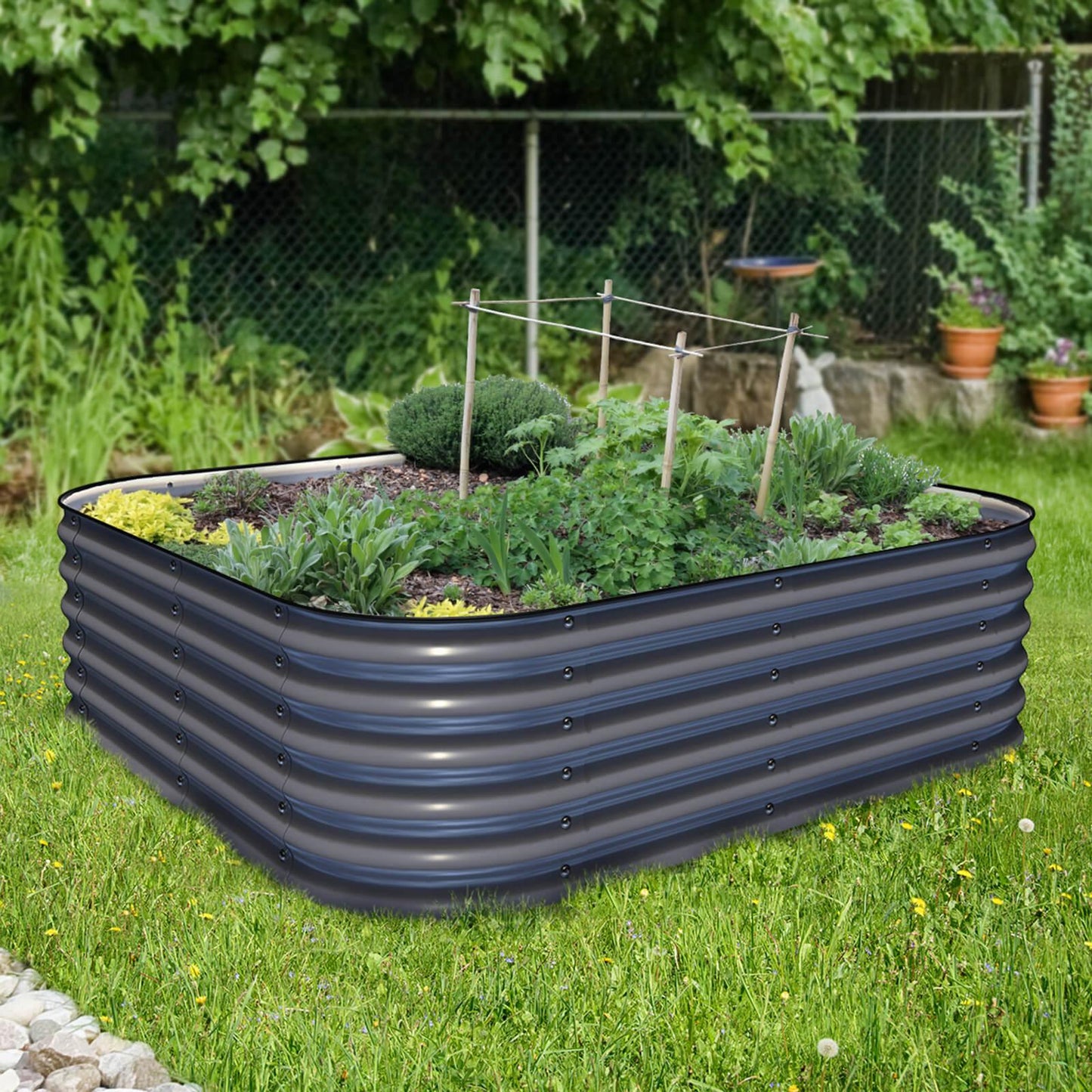 Olle Gardens 17" Tall, 12-in-1 Raised Garden Beds