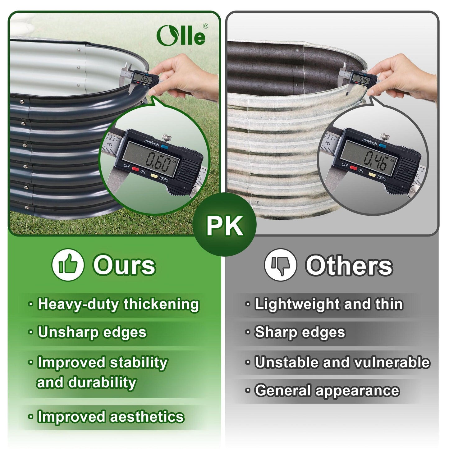 Olle Gardens 32" Tall, 12-in-1 Raised Garden Beds