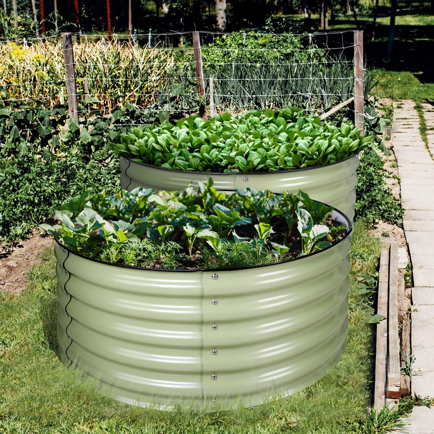 Olle Gardens 17" Tall x 42" Round Raised Garden Beds