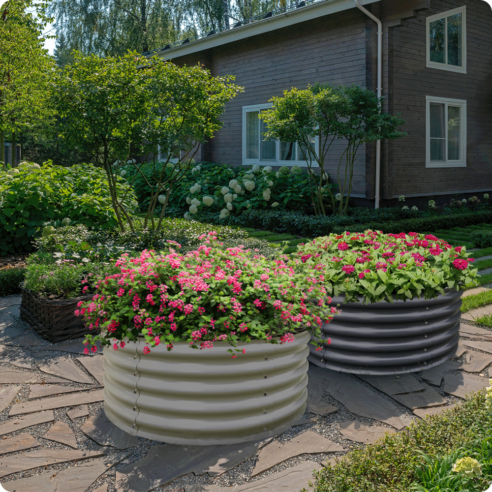 Olle Gardens 17" Tall x 42" Round Raised Garden Beds
