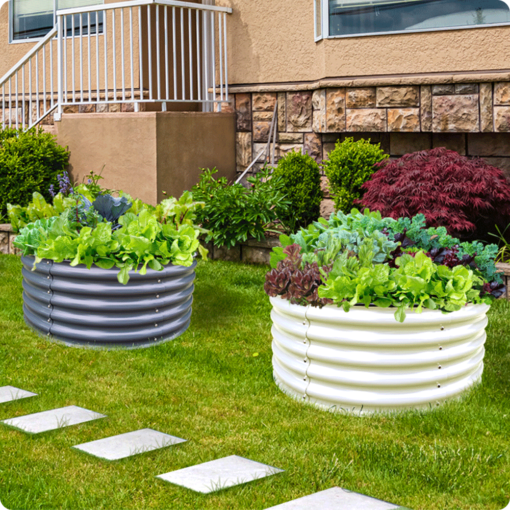 Olle Gardens 17" Tall x 42" Round Raised Garden Beds