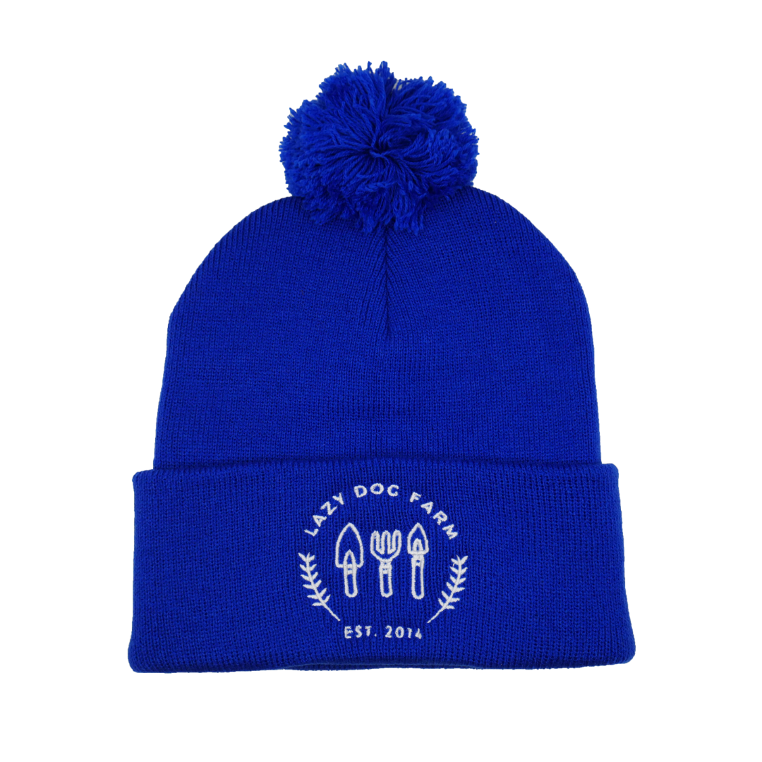 Lazy Dog Farm Embroidered Beanie - Royal Blue