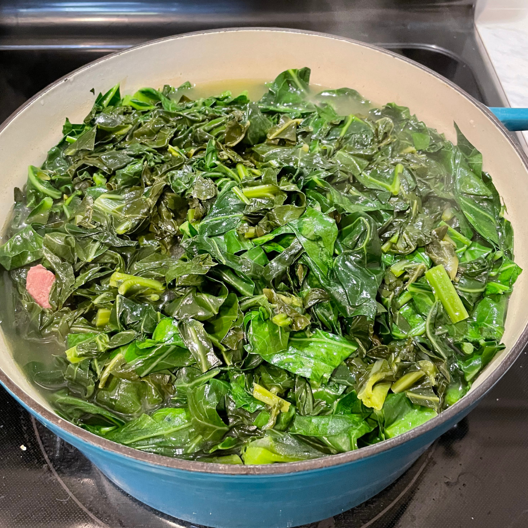 Southern Collard Greens Cooked with Smoked Ham Hock
